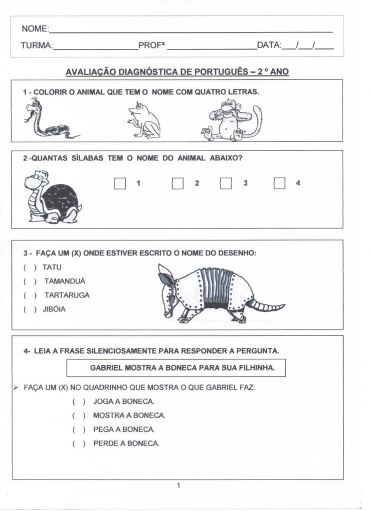 Avaliação Diagnóstica 2 Ano-Português-1