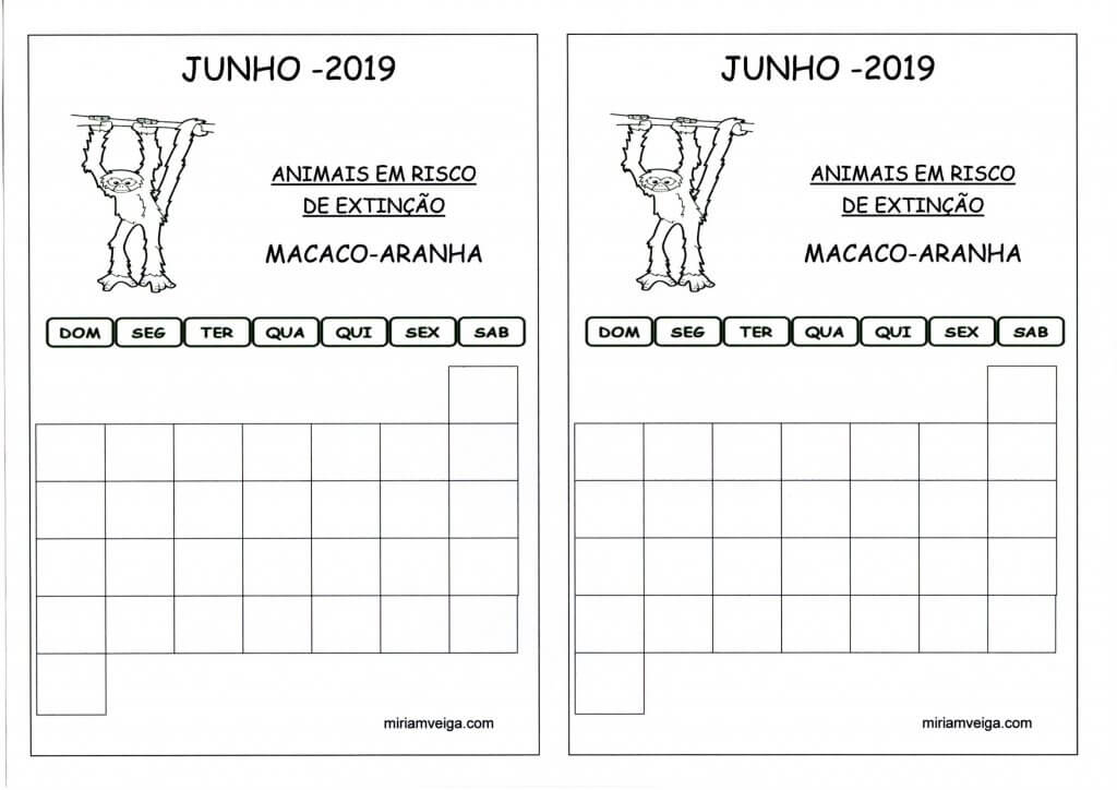Calendário 2019 Junho-Aluno