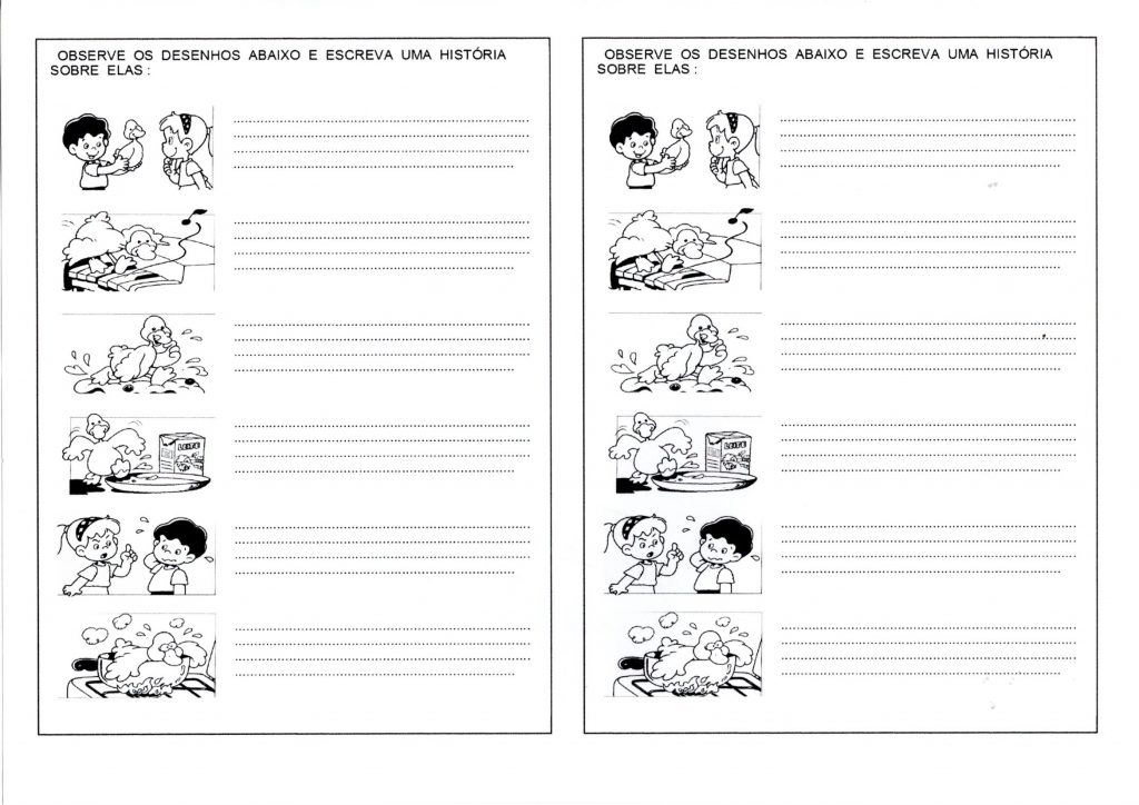 Produção de texto a partir de figuras em sequência