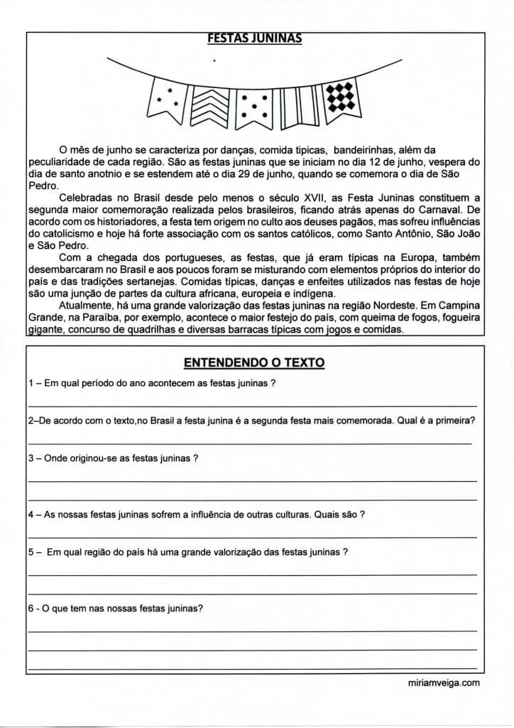 Festa Junina-Texto Interpretação e Questões
