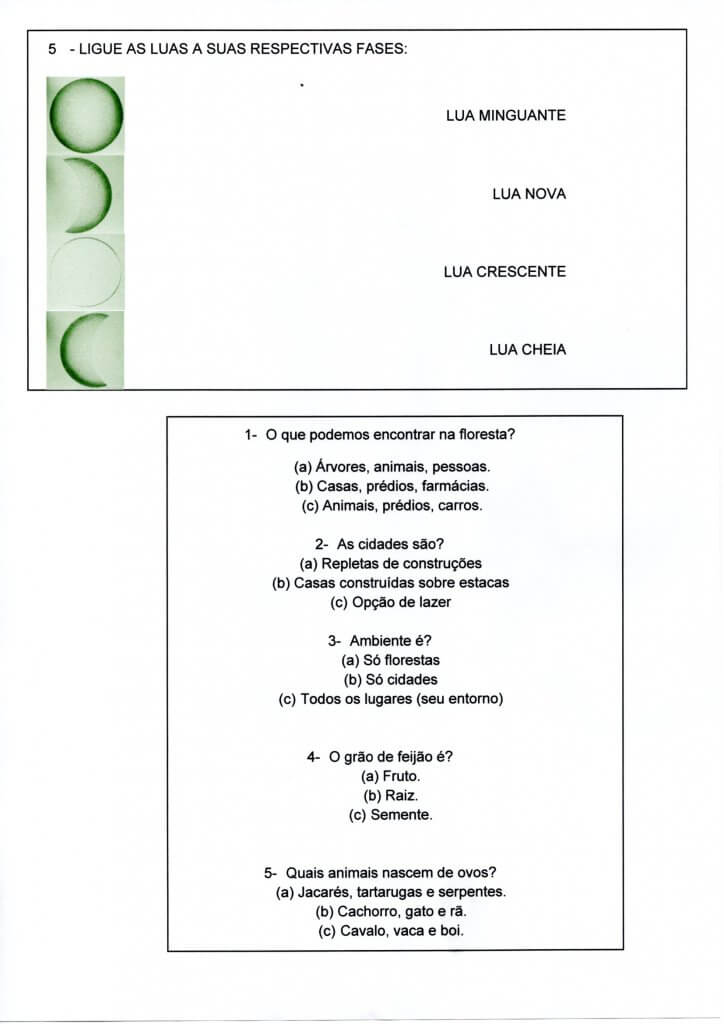 Avaliação Ciências 2 ano 1 trimestre-Folha 2