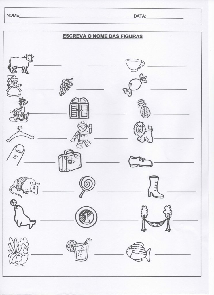 Escreva o nome das Figuras Corretamente