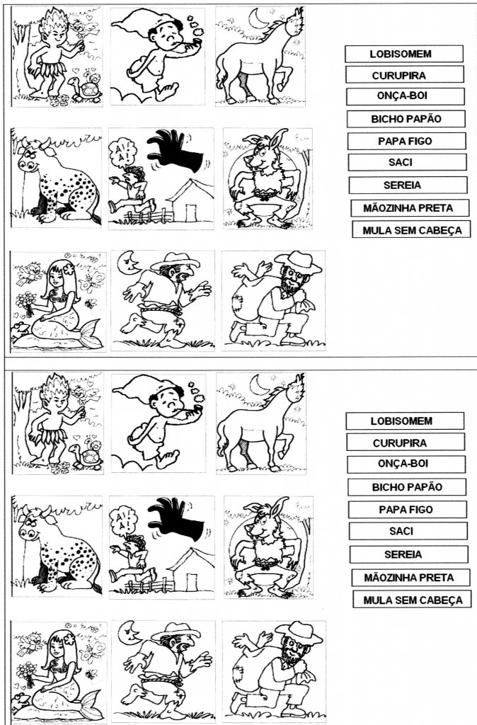 Avaliação Leitura Folclore Recorte e Cole