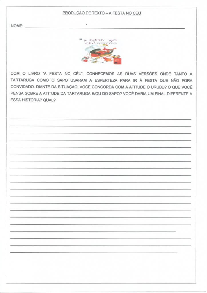 Produção de texto-A Festa no Céu