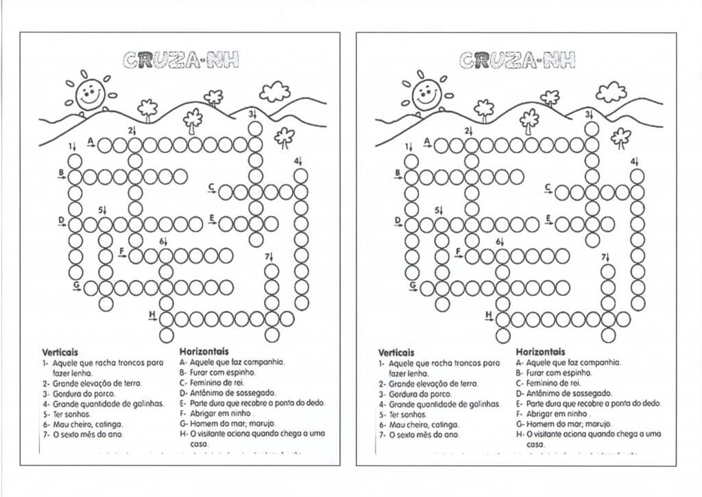 Cruzadinhas com NH-Vertical e Horizontal