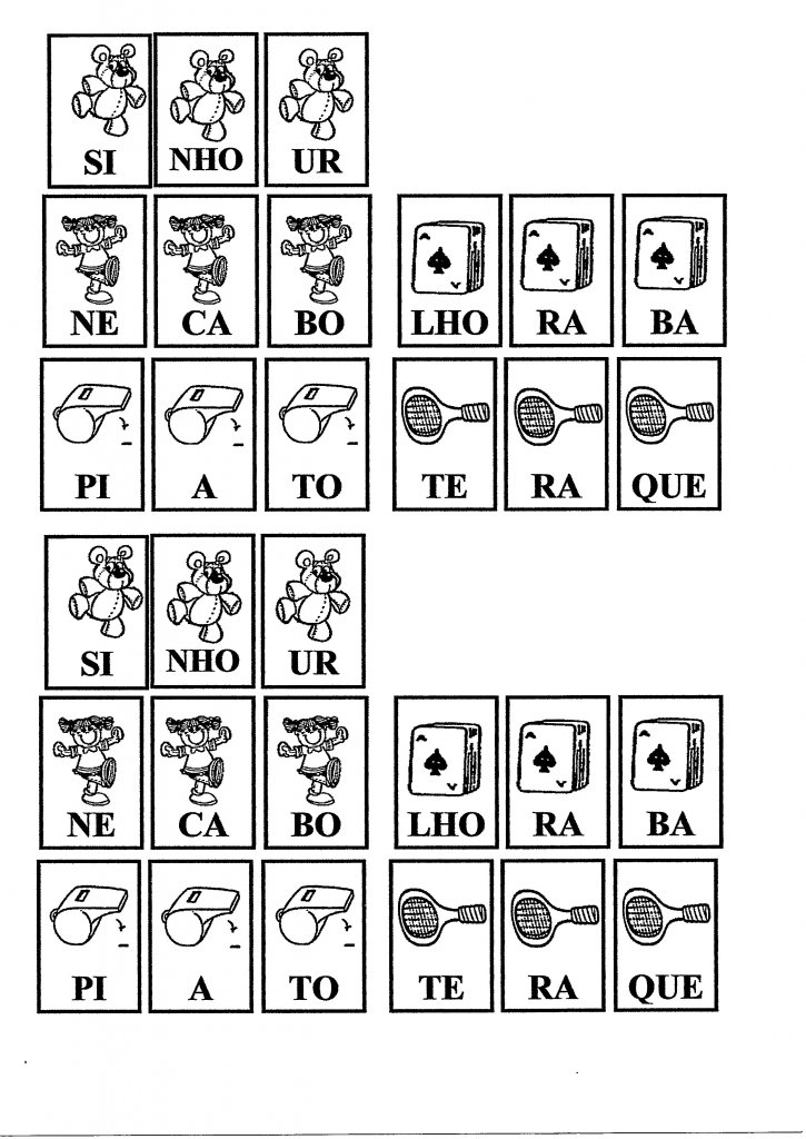 Formar palavras com as sílabas dos desenhos