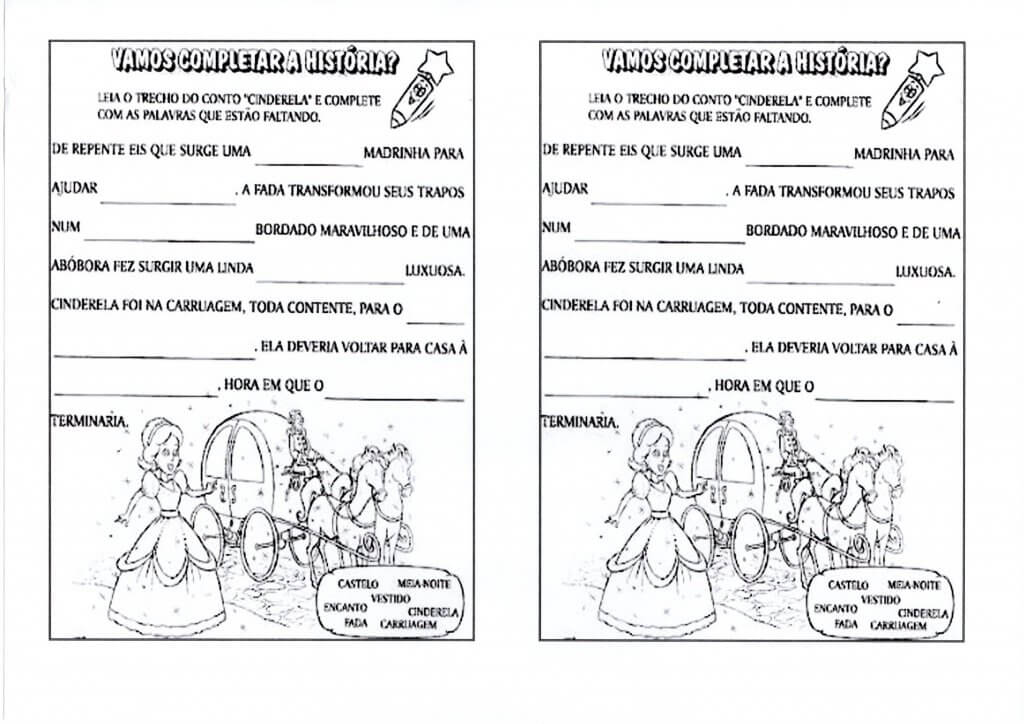 Atividade de Interpretação-Cinderela-Folha 1