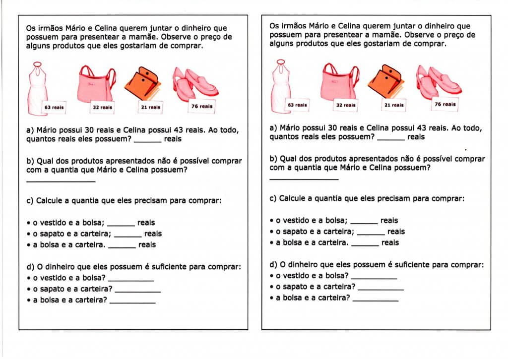 Sistema Monetário-Cálculos com interpretação