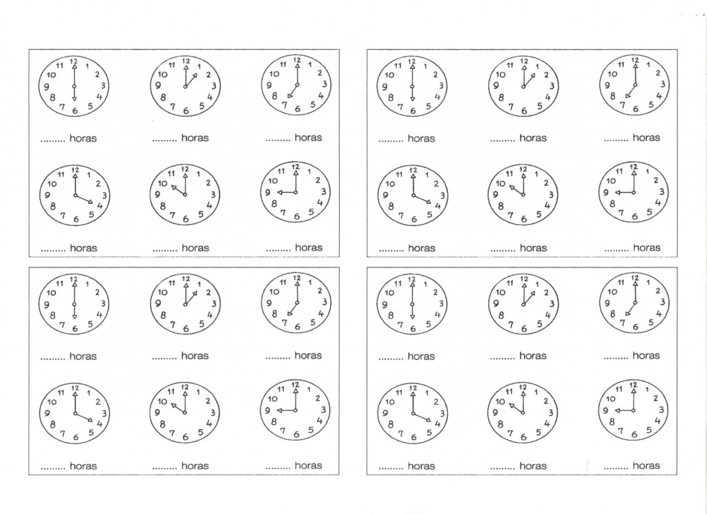 Atividade com Horas Relógio Analógico