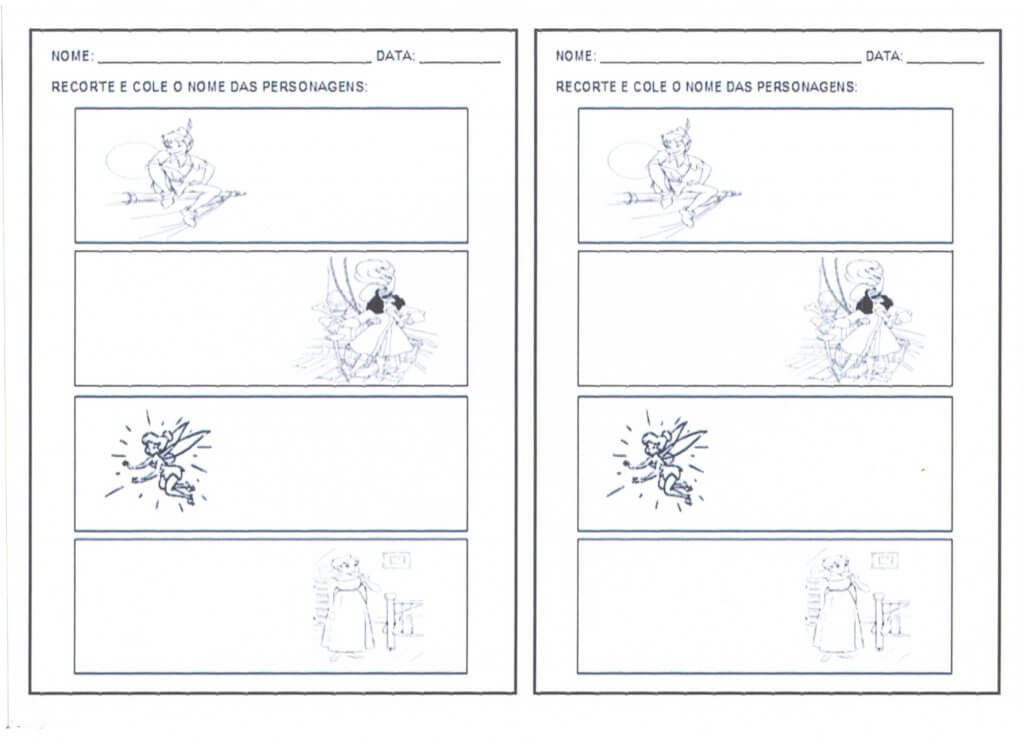 Atividade Peter Pan-Personagens Recorte e Cole-Folha 2