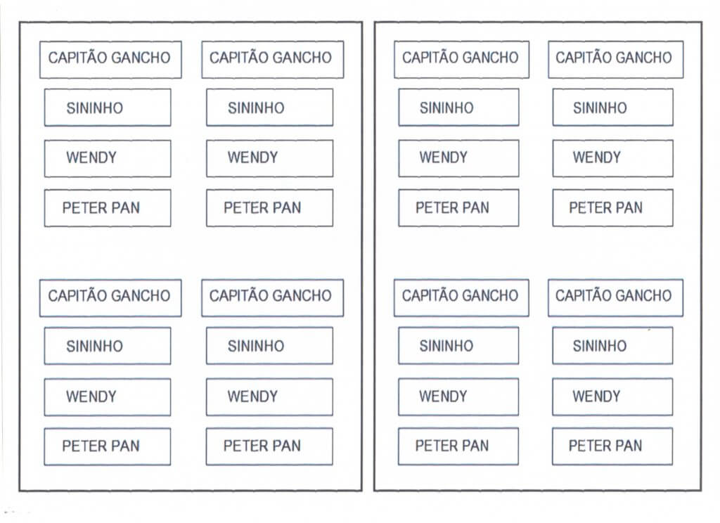 Atividade Peter Pan-Personagens Recorte e Cole-Folha 3