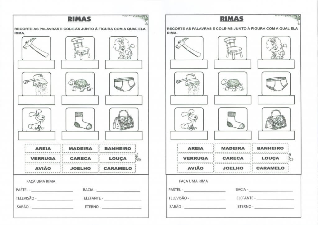 Atividade com Rimas e Lista de Palavras