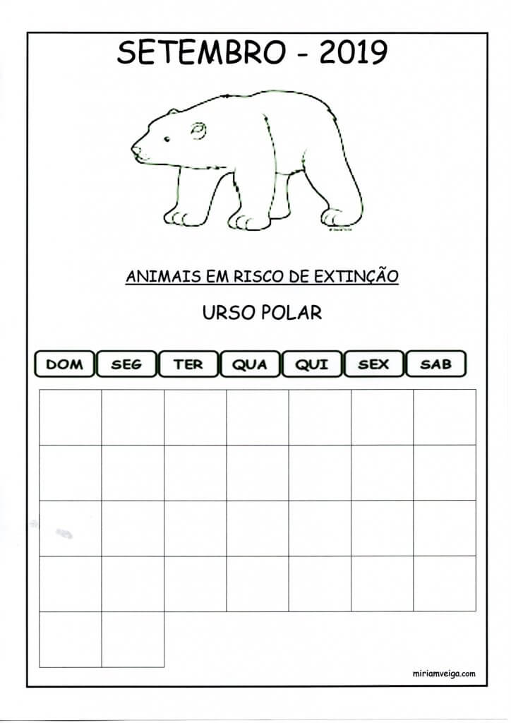Calendário 2019 Setembro-Parede