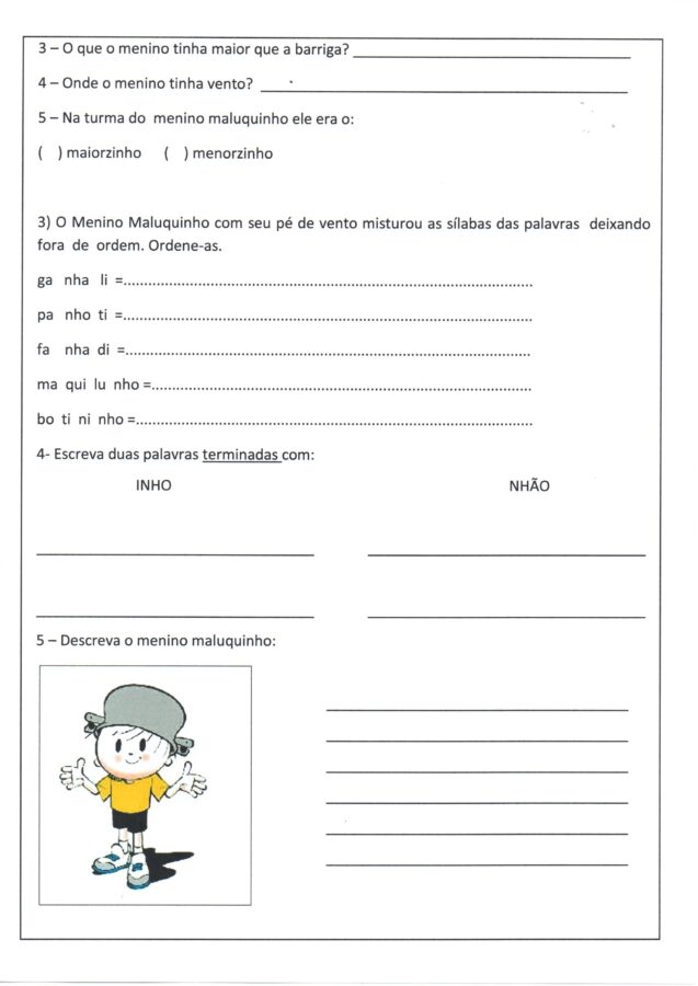 Leitura e Interpretação-O menino maluquinho 2