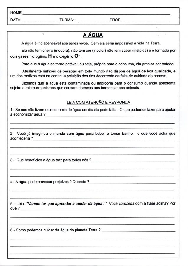 Água potável e saúde-Características