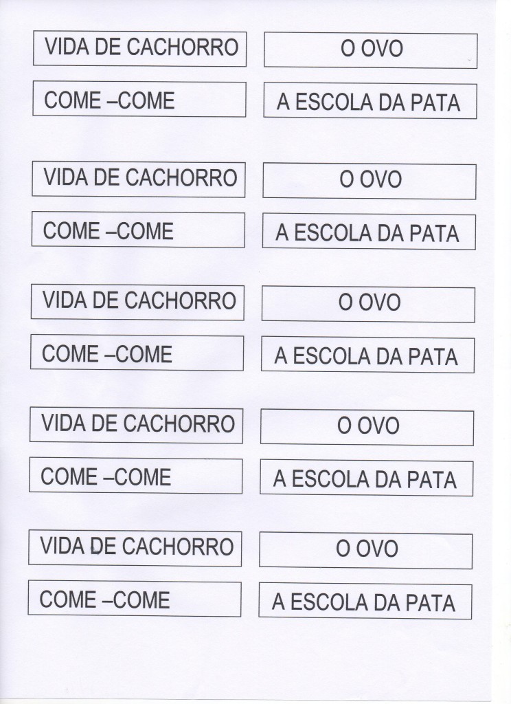 projeto livros - nomes para colar