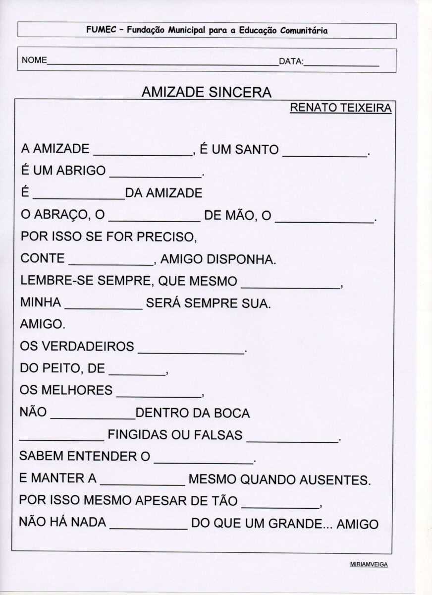 EJA-Projeto Amizade-Texto Lacunado