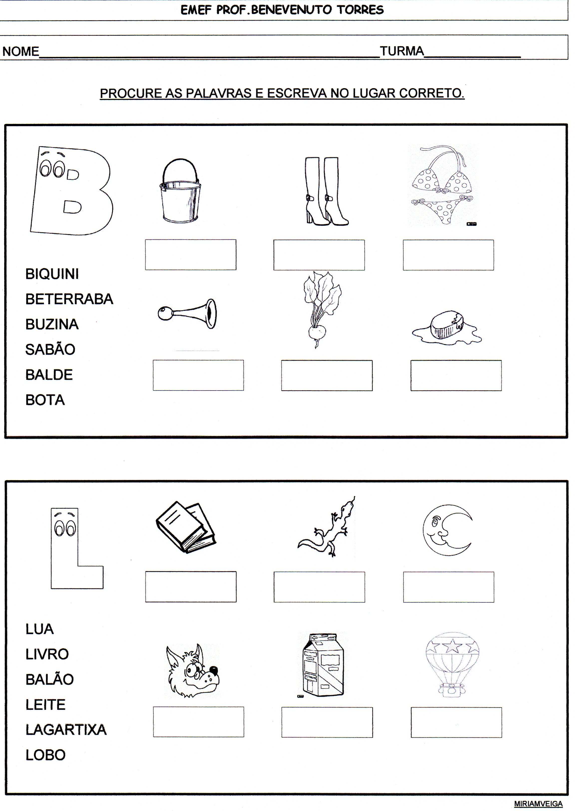 Arquivo Para Letra L • Alfabetização Blog