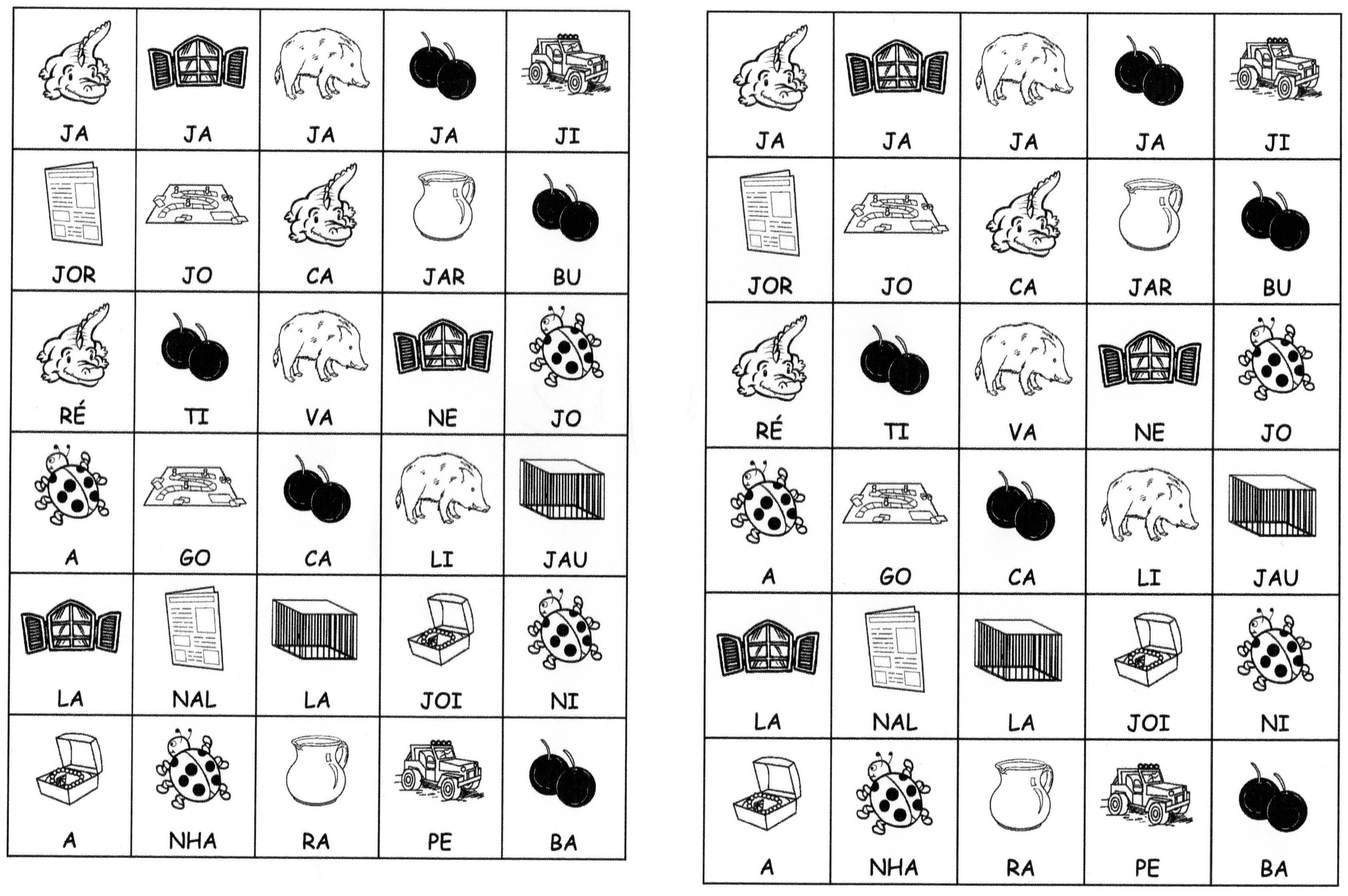 Desenhos Com Sílabas Para Montar I-J · Alfabetização Blog