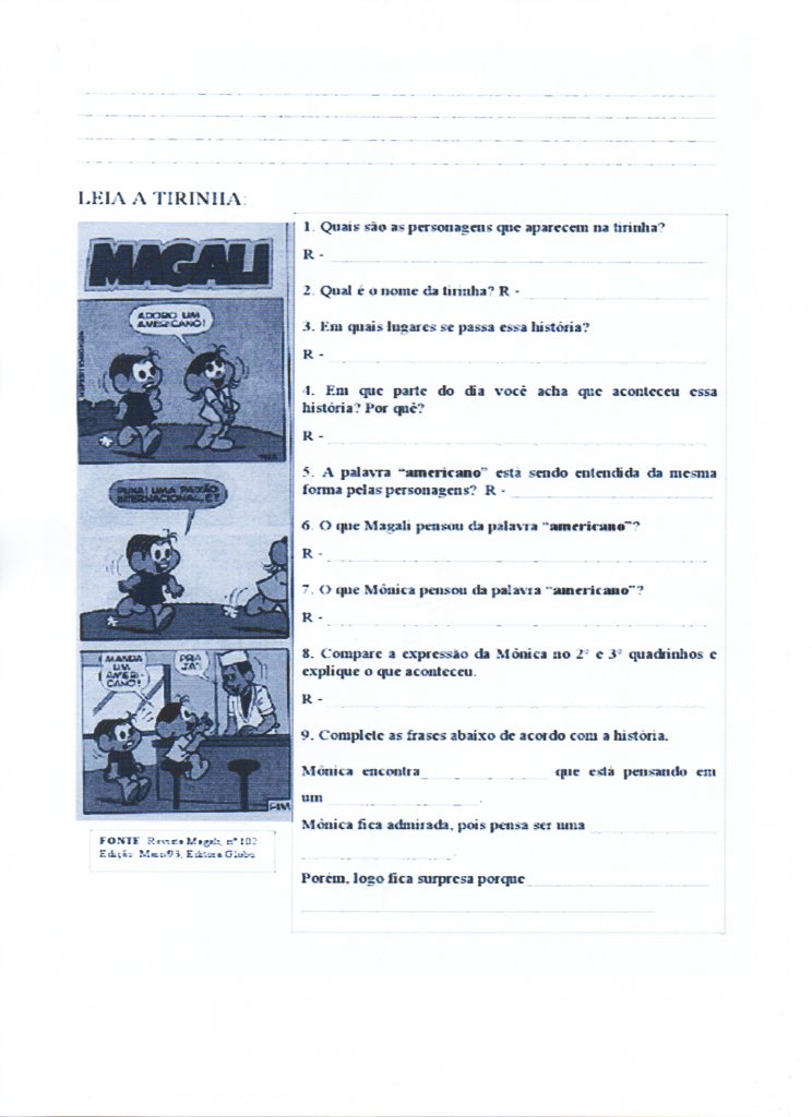 Interpretação de Tirinha-Magali