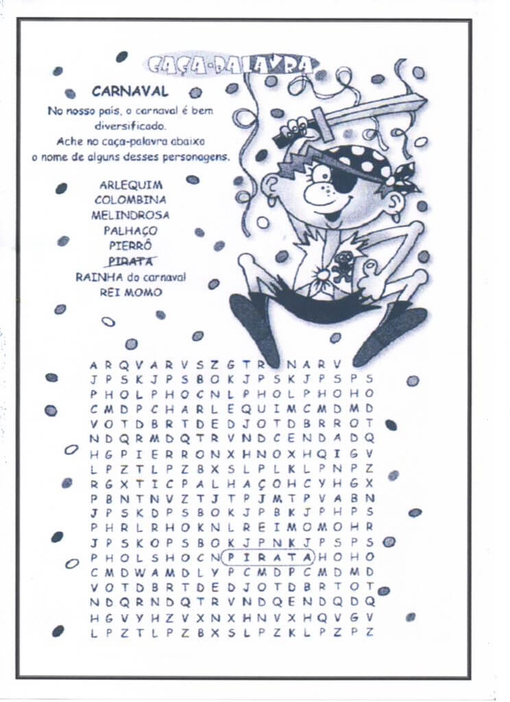 Atividades de Carnaval-Caça-Palavras