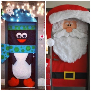 Sugestões para enfeites de portas de salas com o Tema do Natal-Folha 6