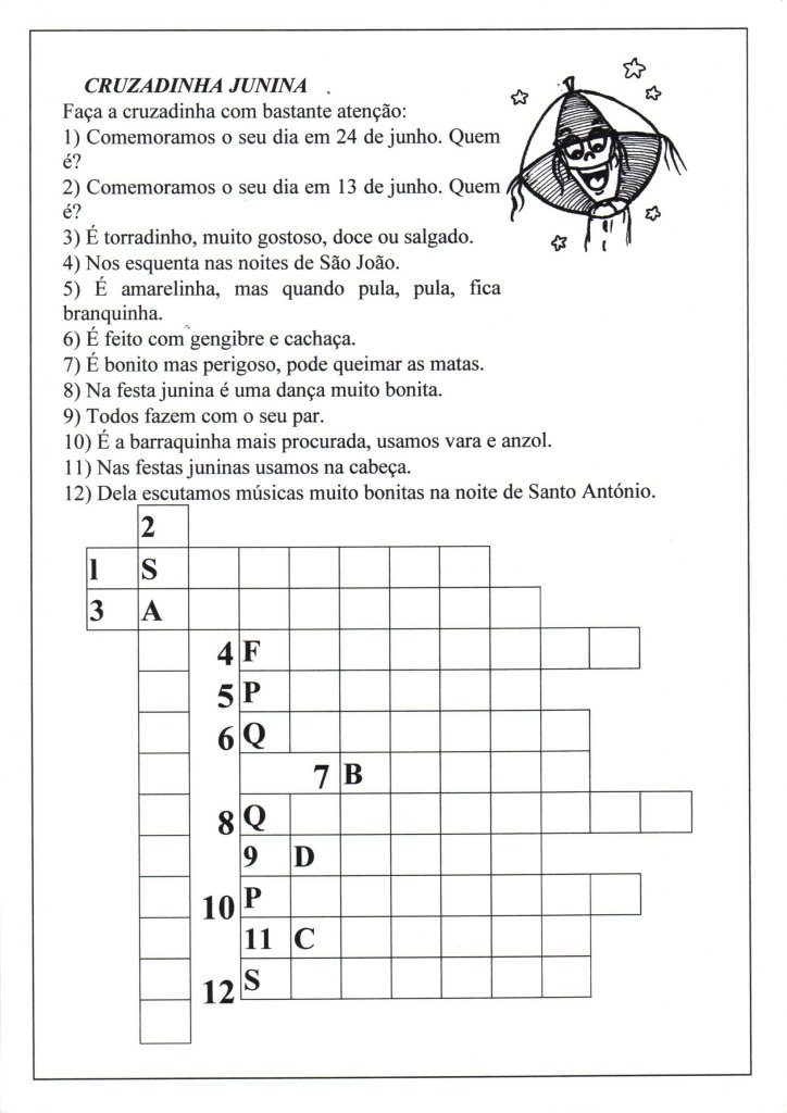 Cruzadinha Junina com Perguntas