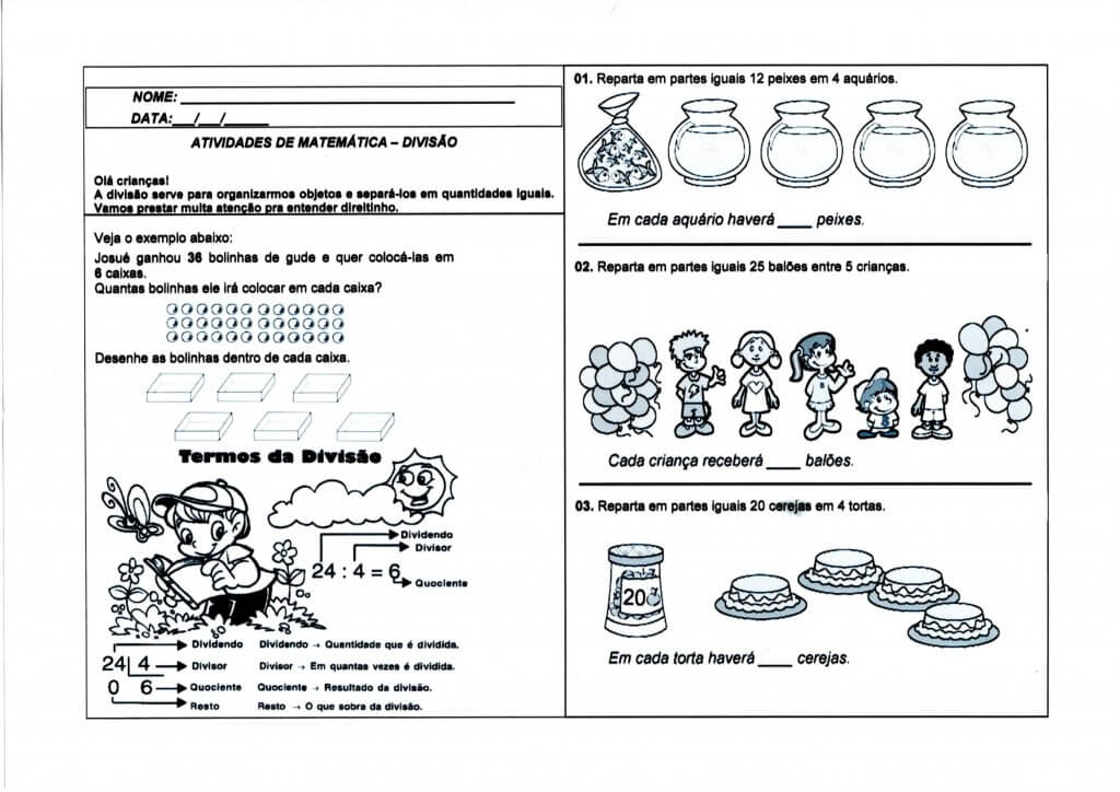 Festa Junina-Matemática-Termos da divisão e Divisão