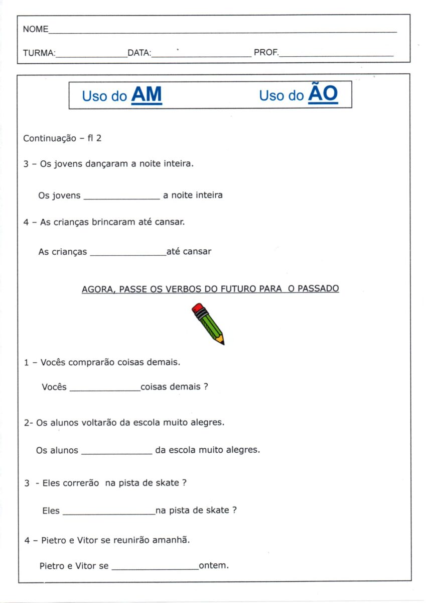 Atividades com AM E ÃO-Folha 2