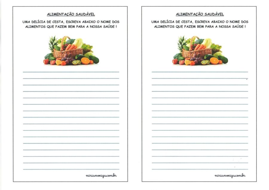 Lista de Palavras-Alimentação saudável 