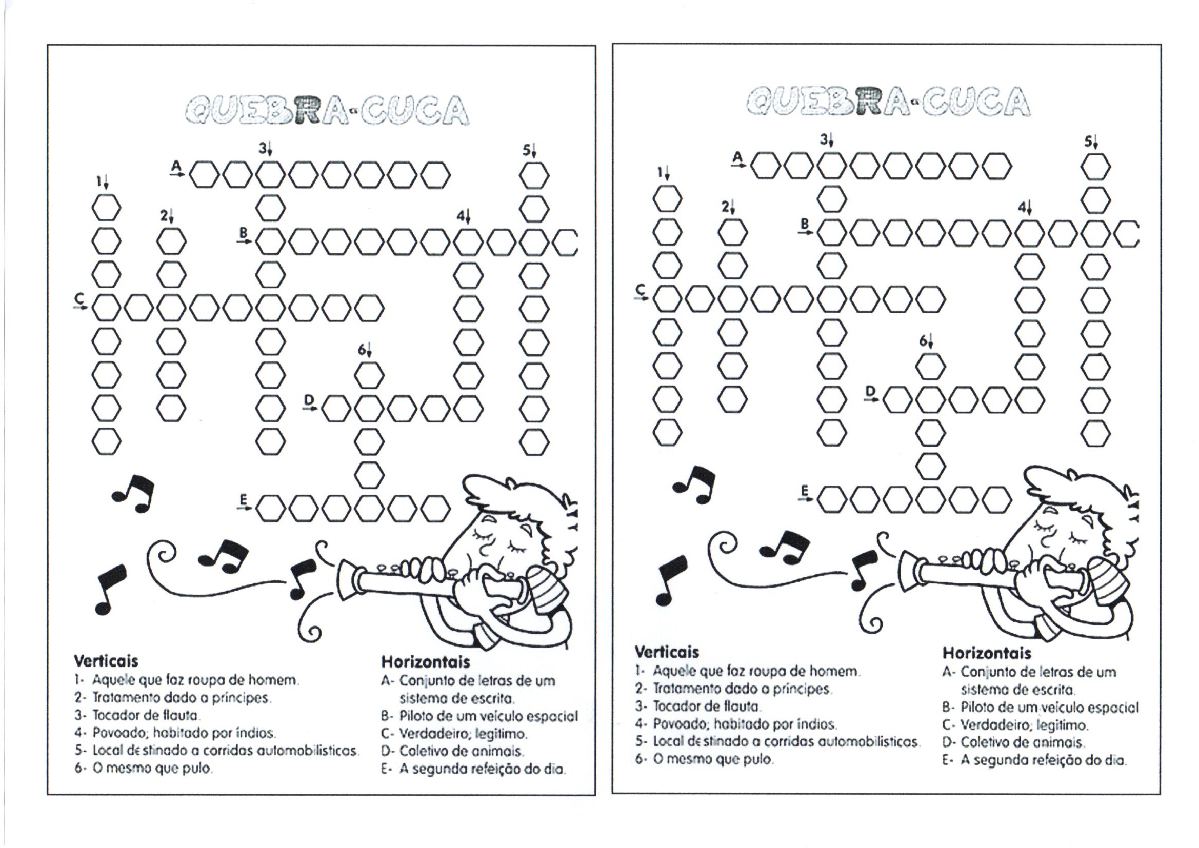 Quebra-Cuca Palavras Cruzadas · Alfabetização Blog