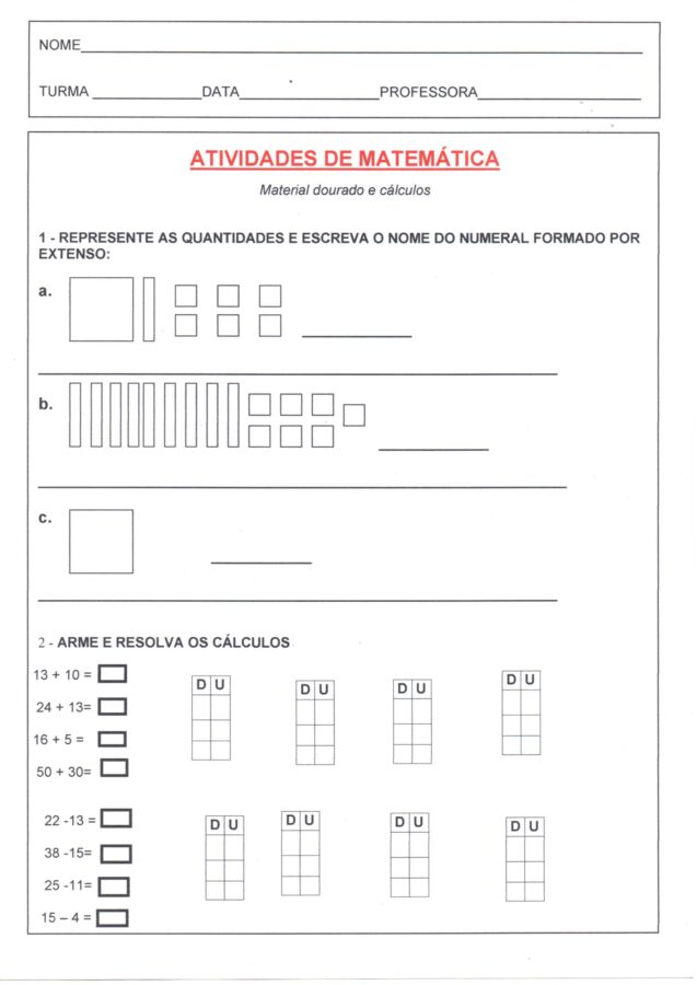 Material Dourado e Cálculos