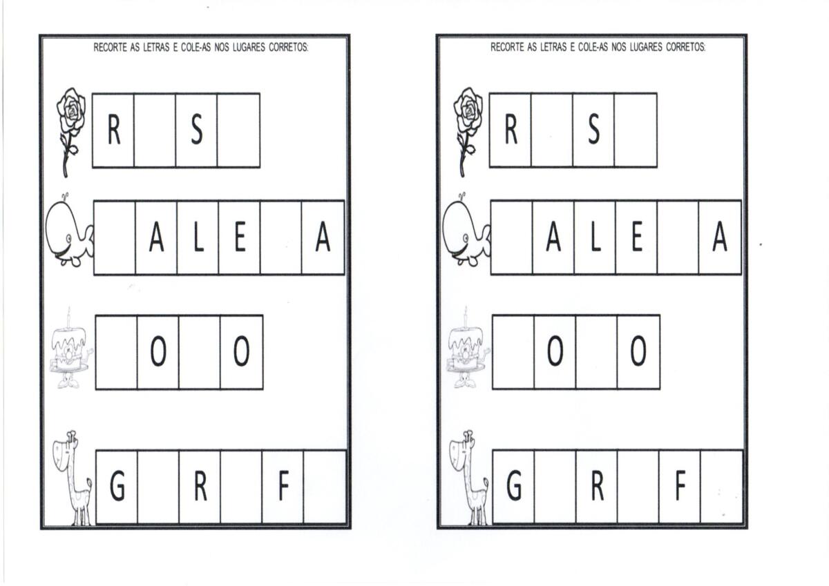 Alfabeto-Recorte e cole as Vogais