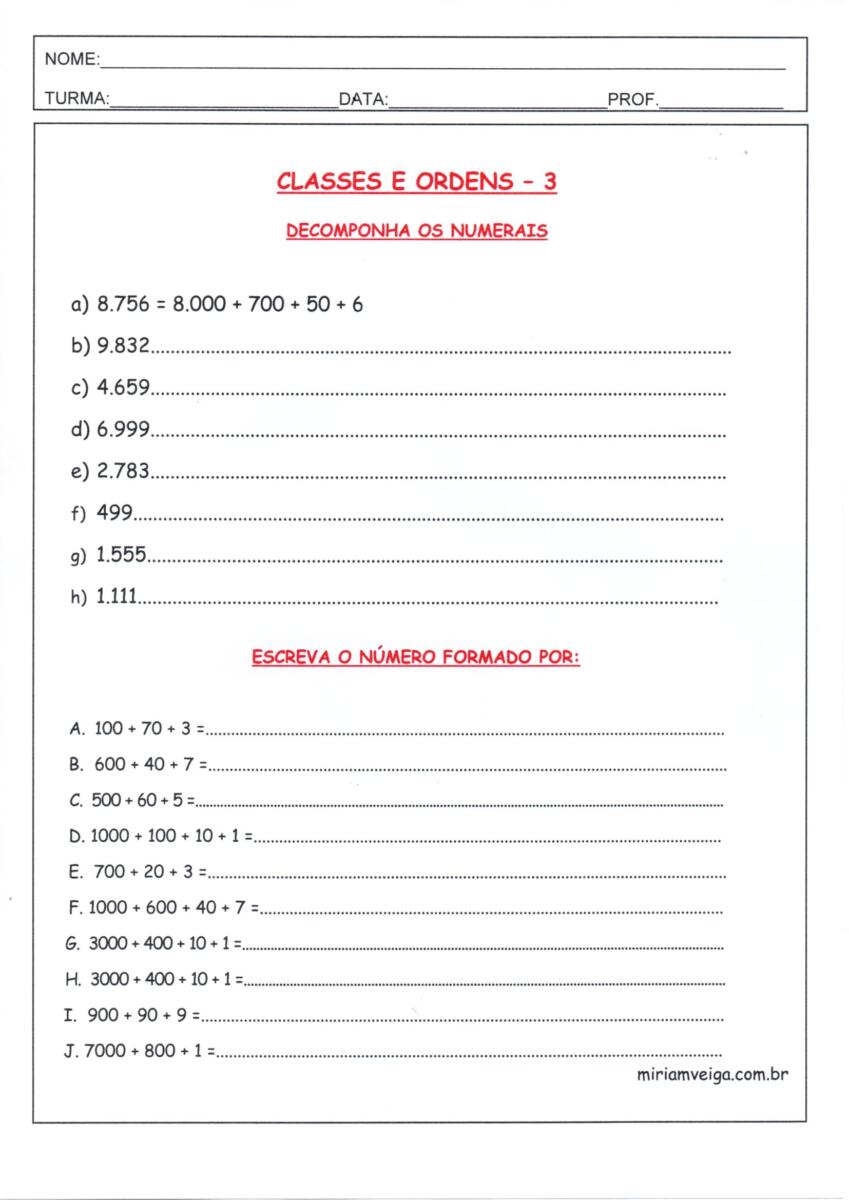 Matemática-Classes e ordens 3