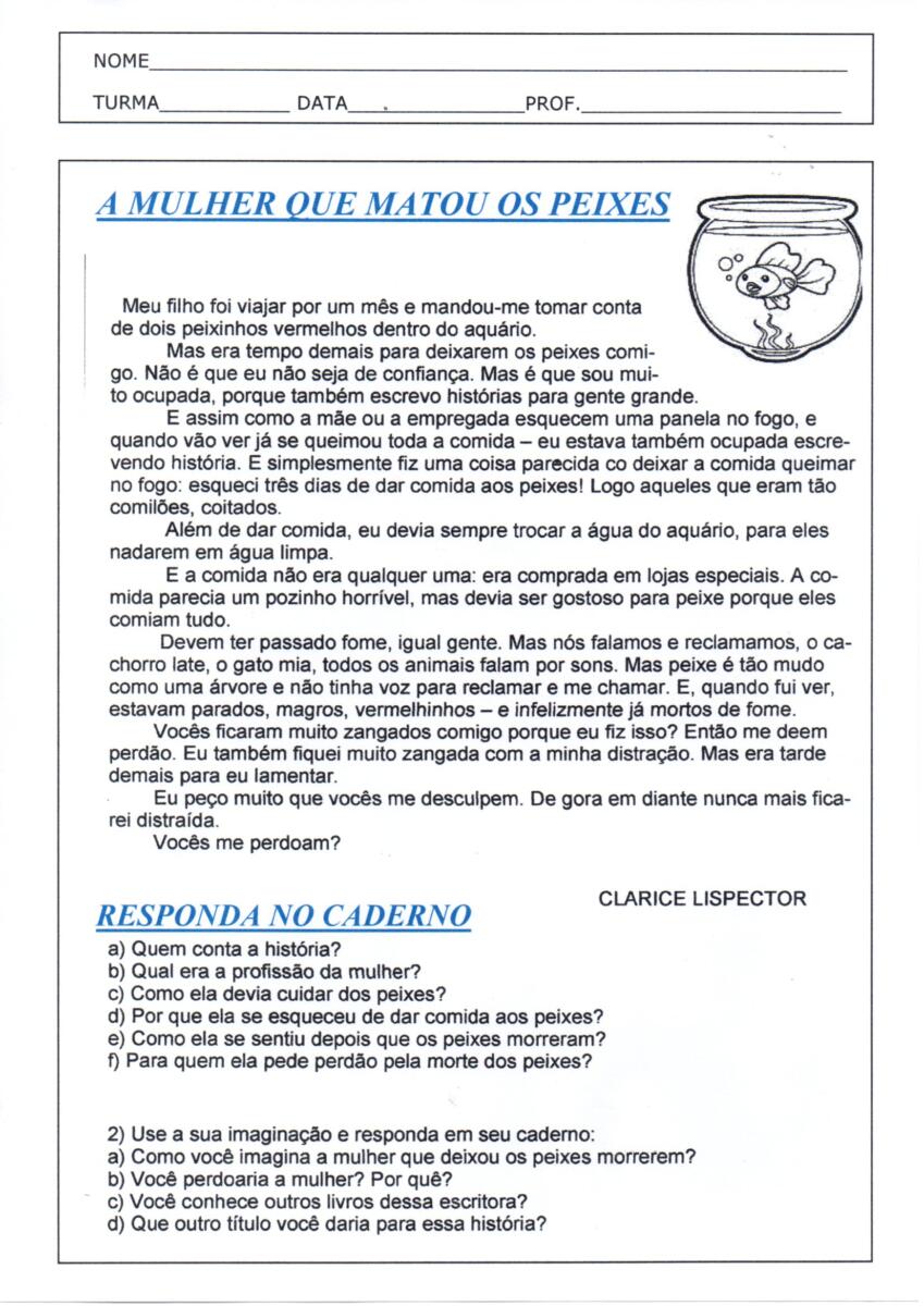 A mulher que matou os peixes