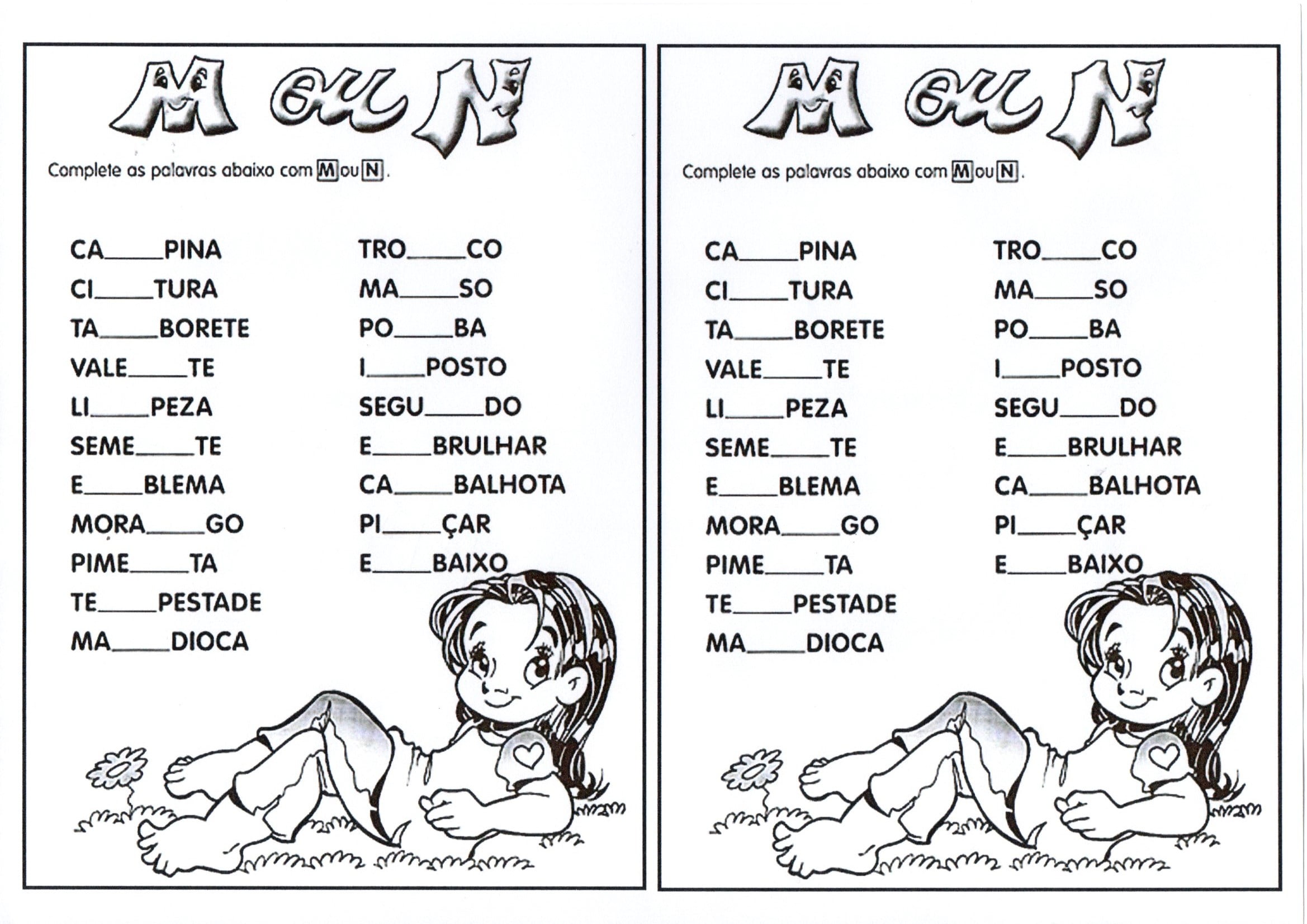 💖Palavras-Uso do M antes de P e B · Alfabetização Blog