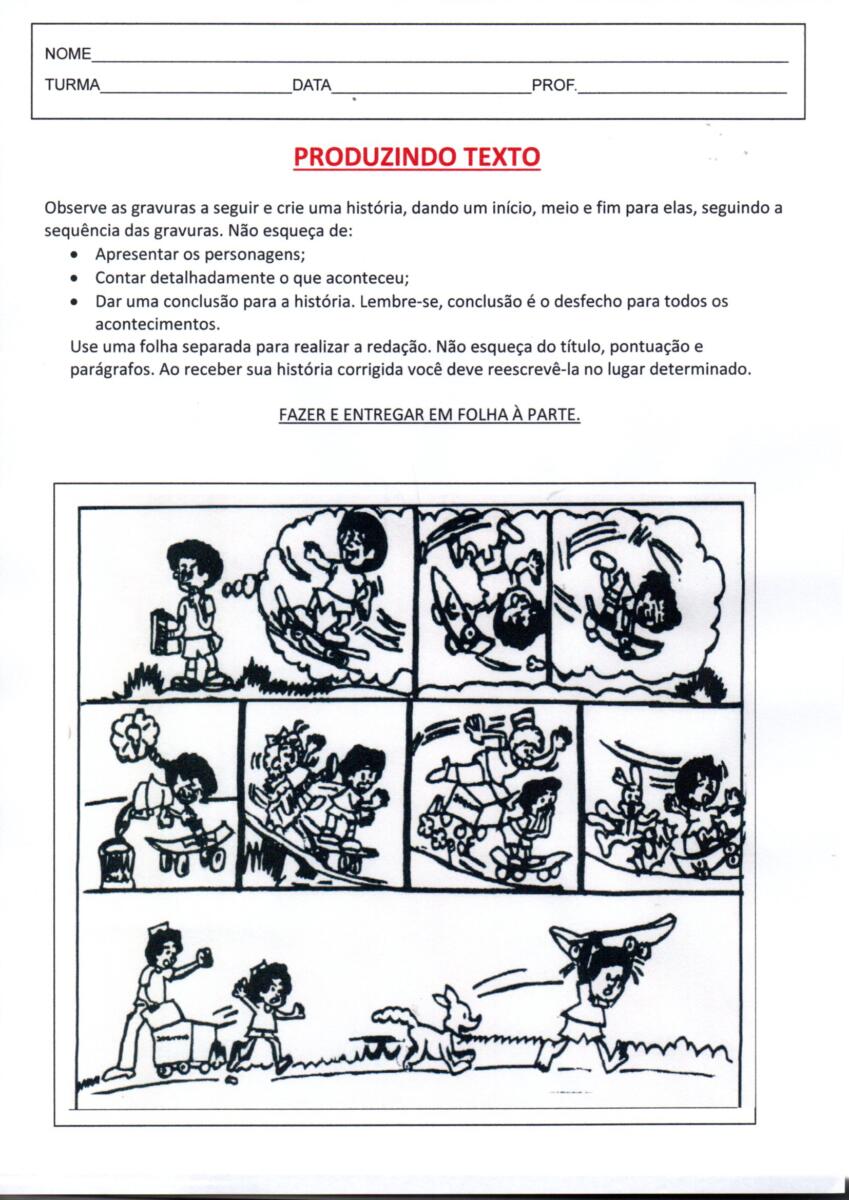 Produzindo texto a partir de Quadros