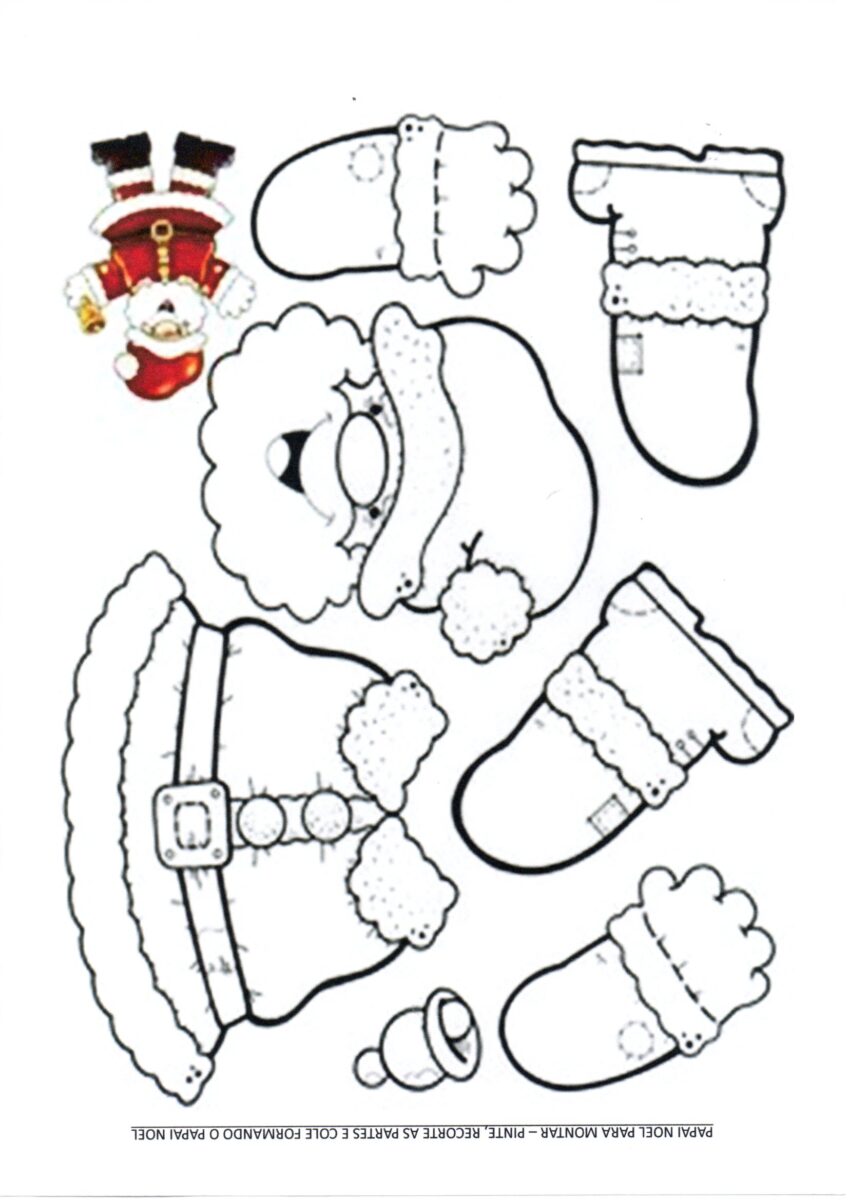 Papai Noel para recortar e montar