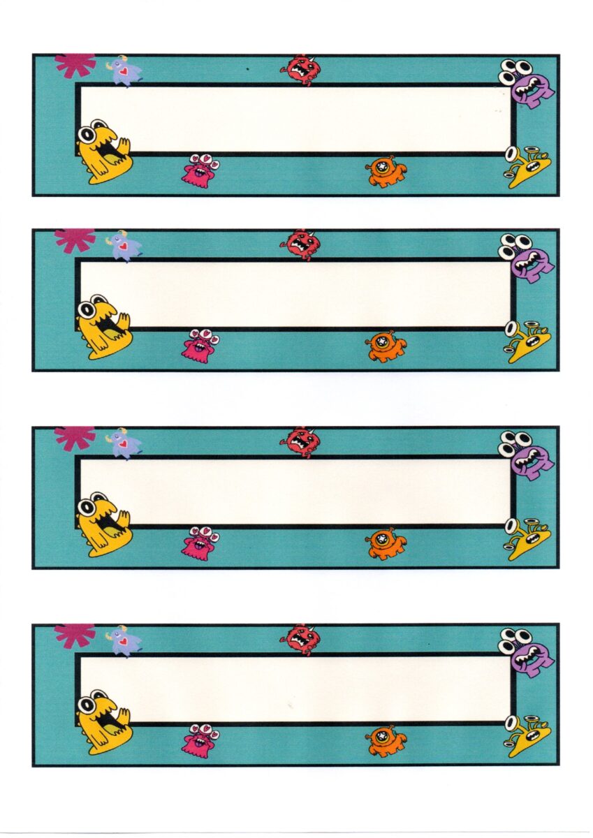 Crachá-Desenho escolar para início de ano-Monstrinho