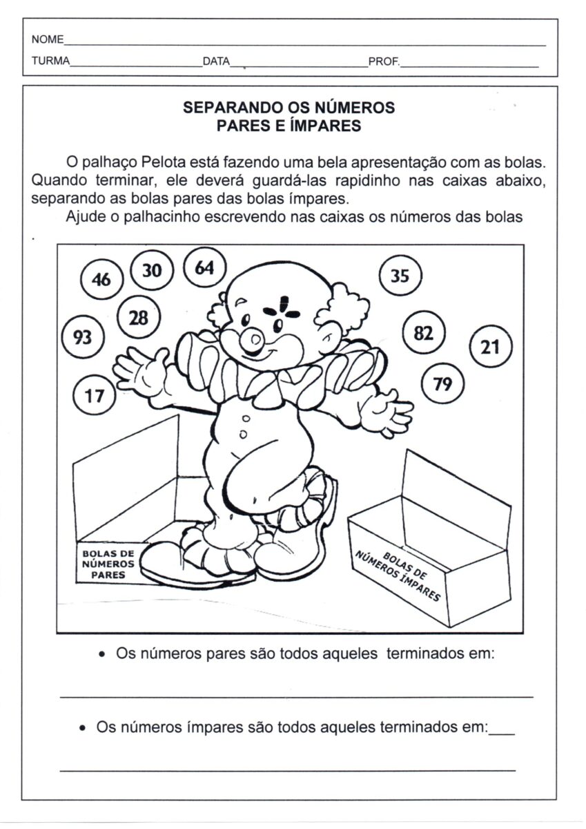 Separando números pares e ímpares
