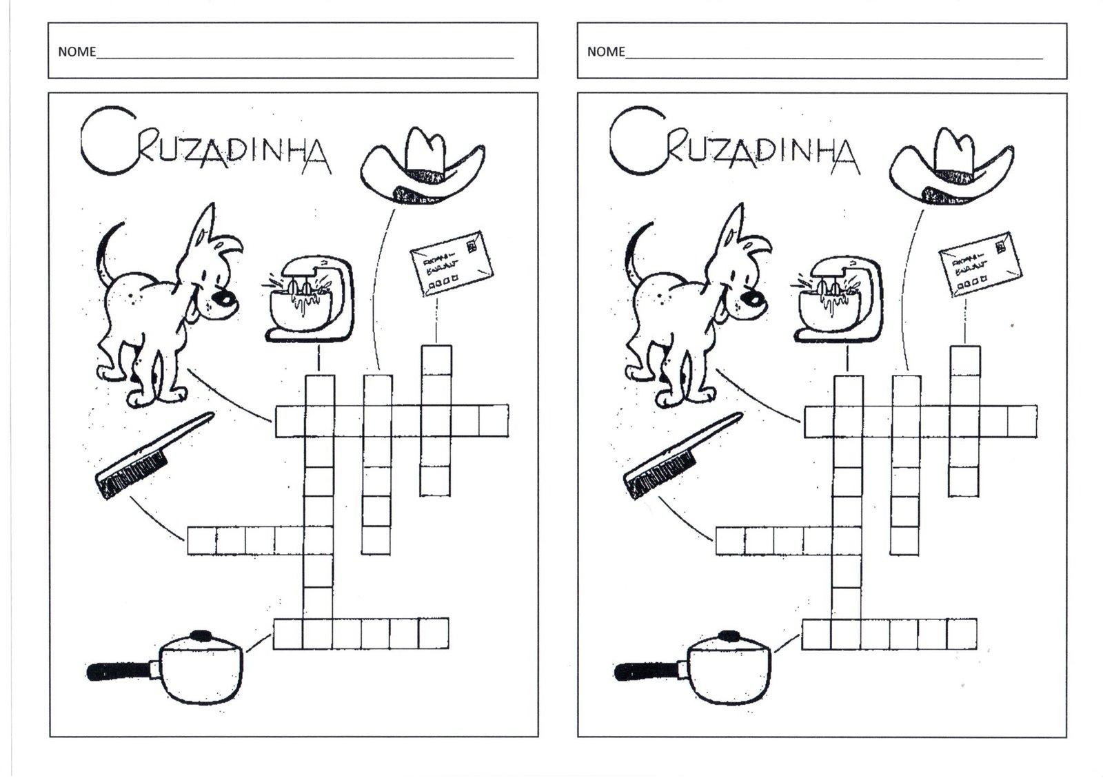 💖Cruzadinhas-Palavras a partir de imagens · Alfabetização Blog