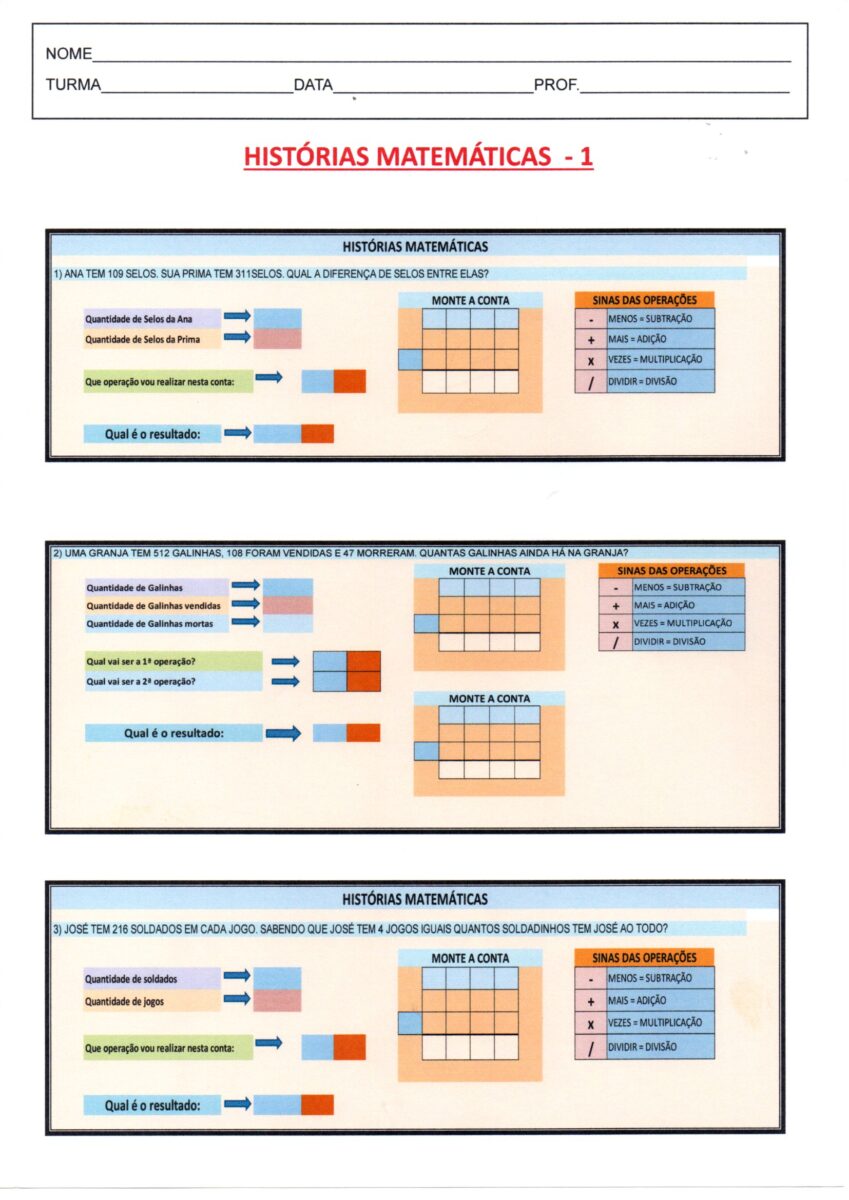 Atividade de Matemática-Histórias 1-Problemas Matemáticos