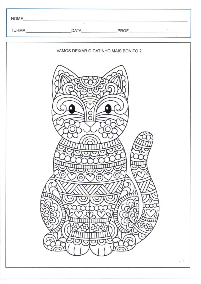 Desenho do gatinho para colorir