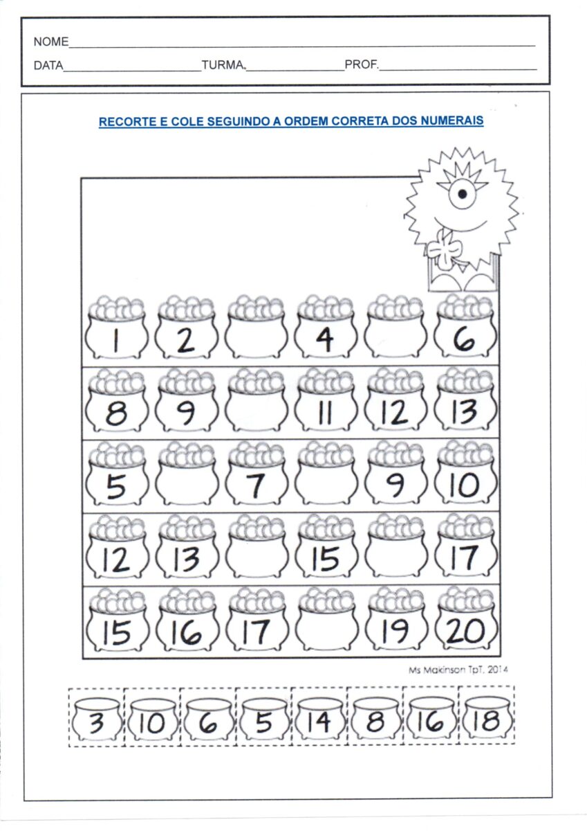 Recorte e cole seguindo a sequência