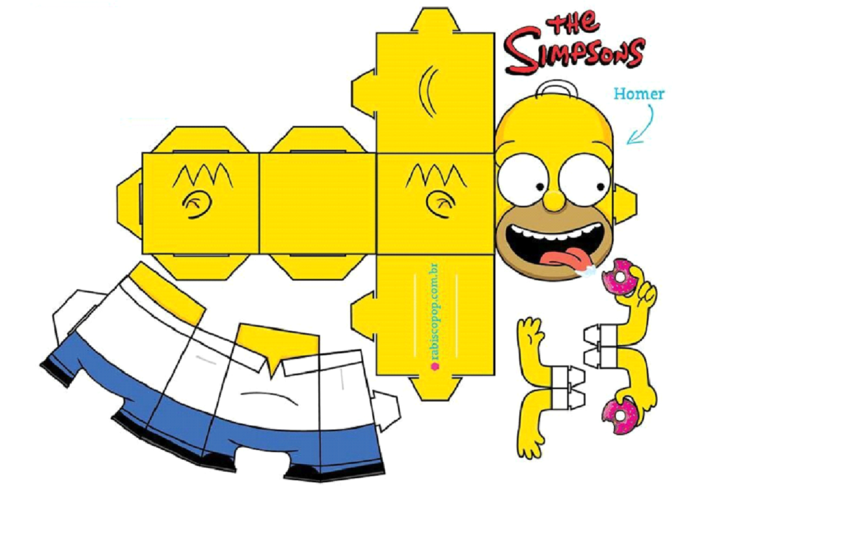 Homer Simpson para recortar e montar