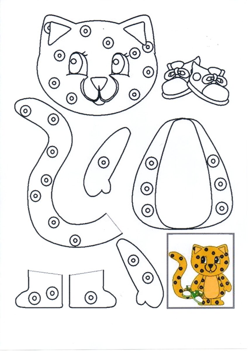 Gatinho para recortar e montar 1