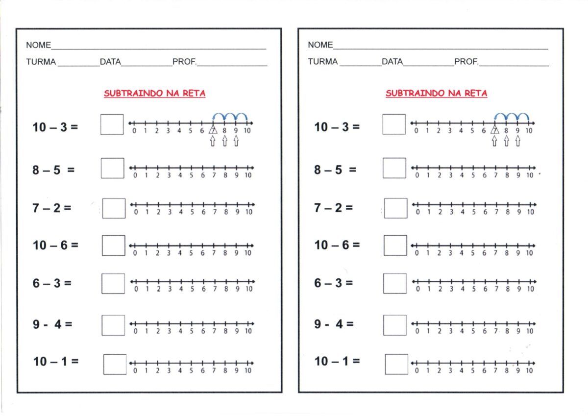 Atividade de Matemática-Subtraindo na reta