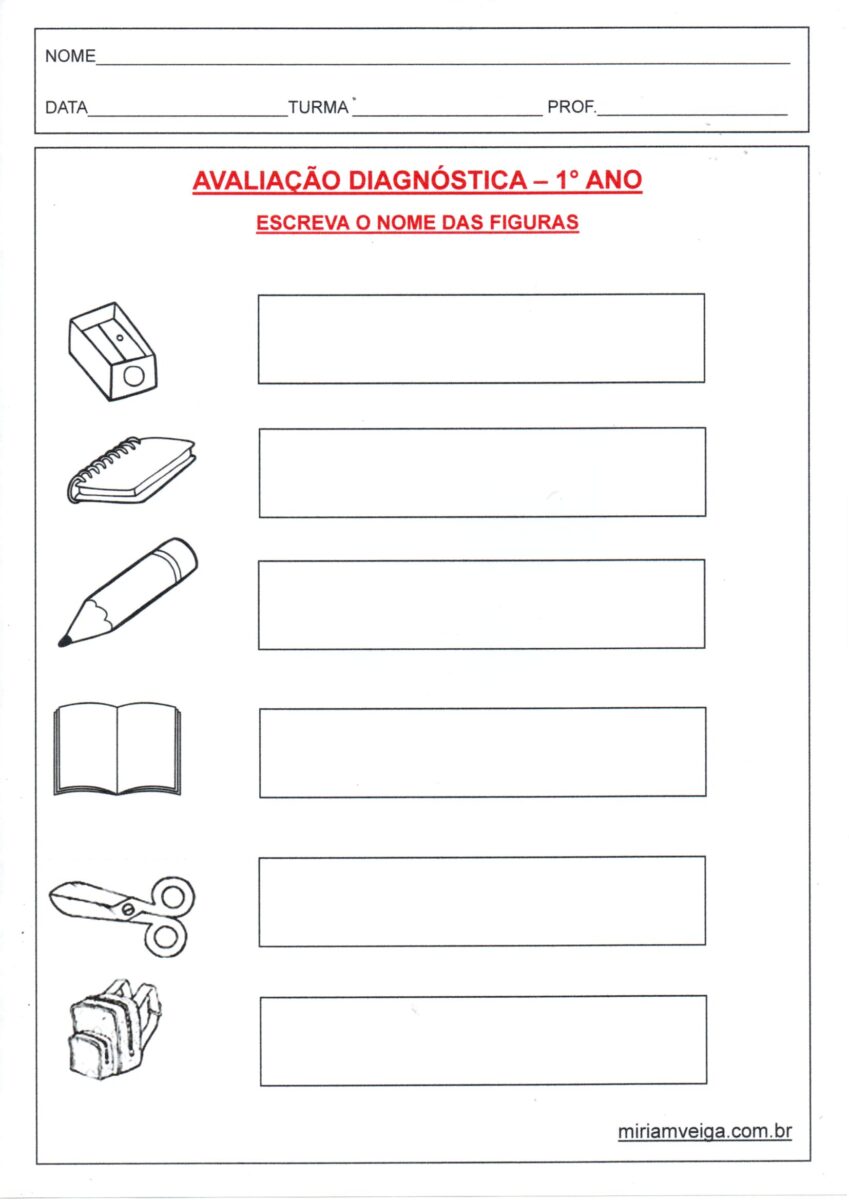 Avaliação Diagnóstica-Escrita 1 Ano