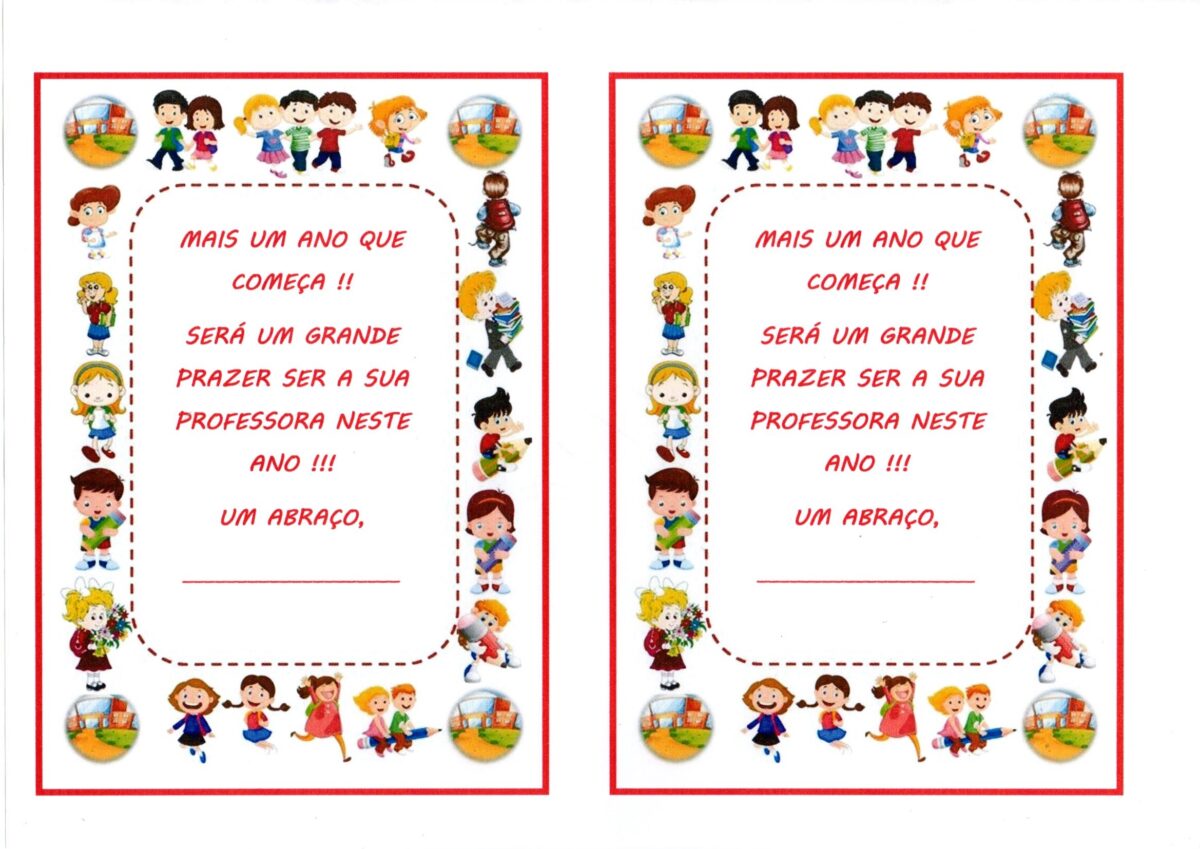 Feliz retorno-Mensagem da professora