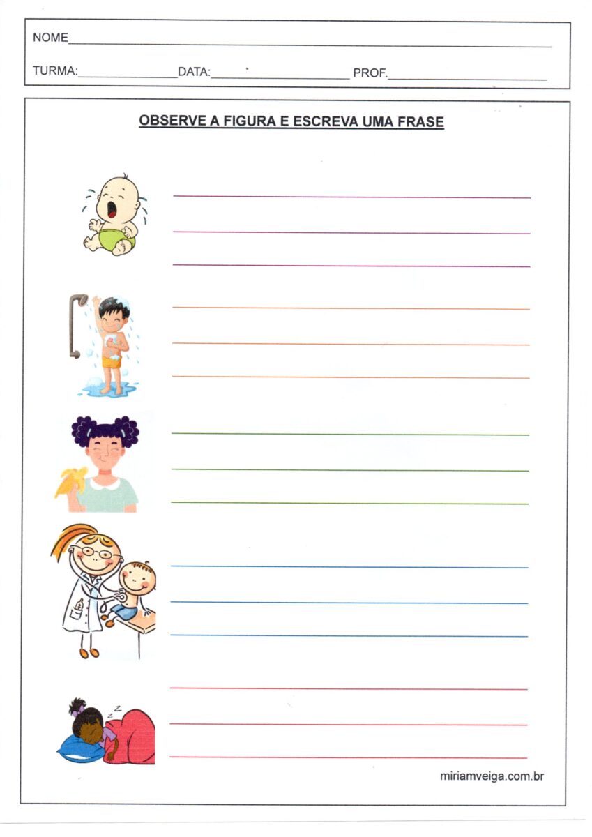 Observe a figura e escreva a frase